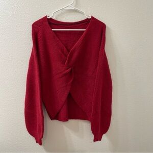 Double zero wrap sweater red nylon acrylic blend New with tag